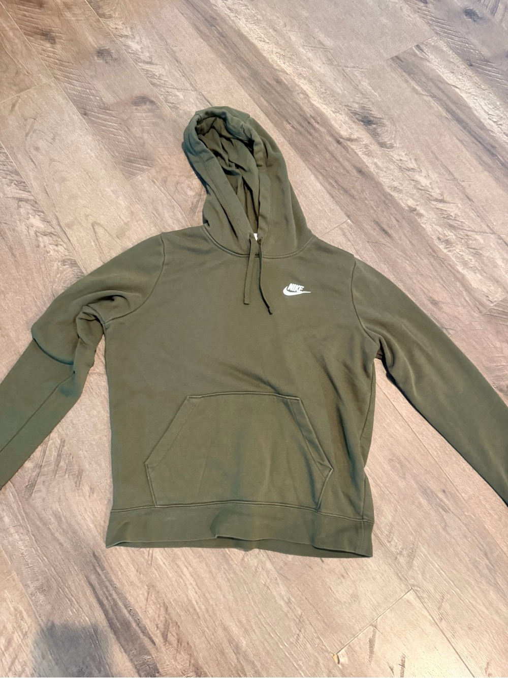 Nike Olive Hoodie with White Swoosh